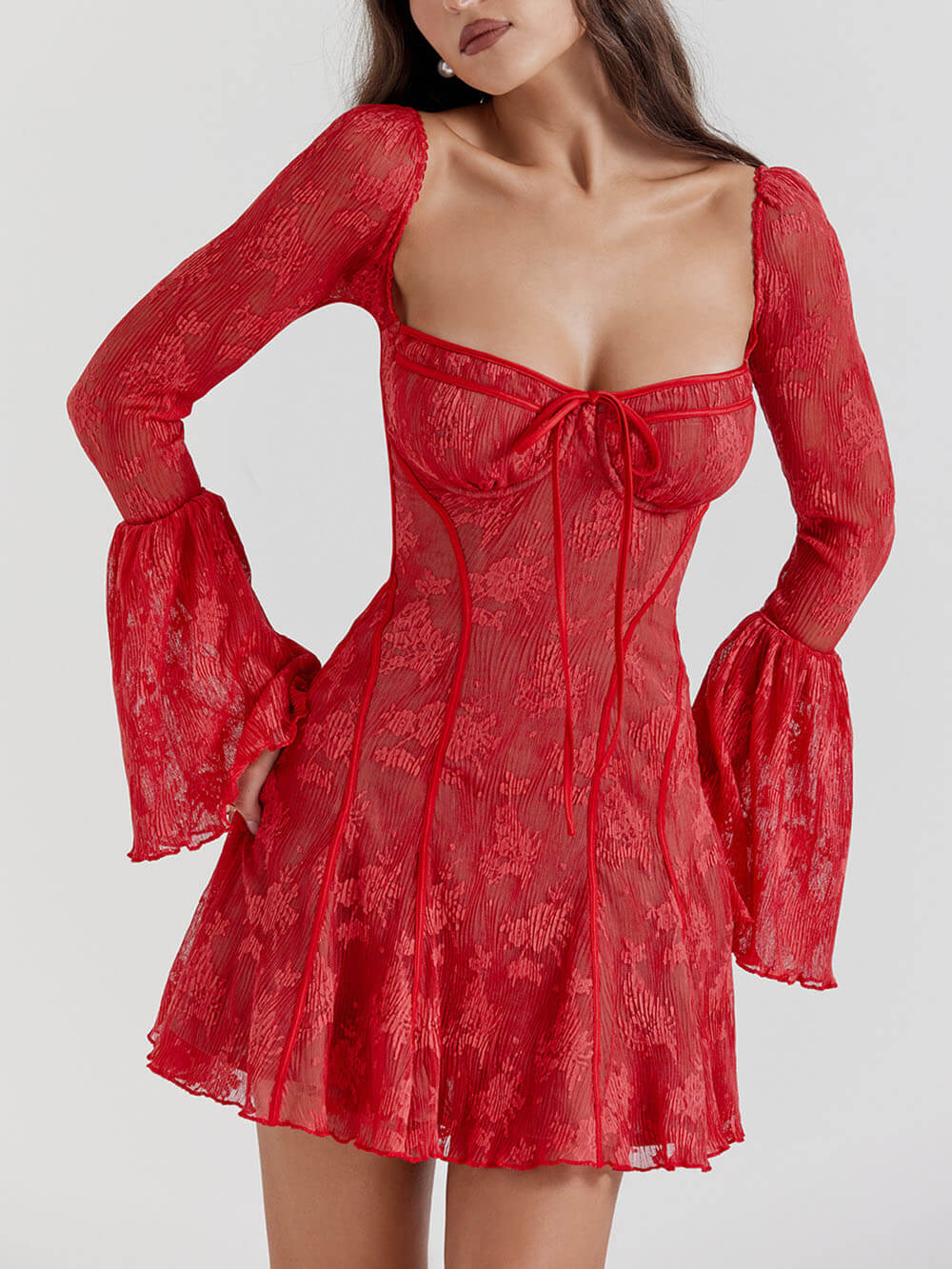 Robe corset en dentelle noire