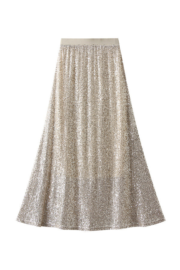 High-waist sequin mid-length hip-hugging skirt slimming skirt 1 one size