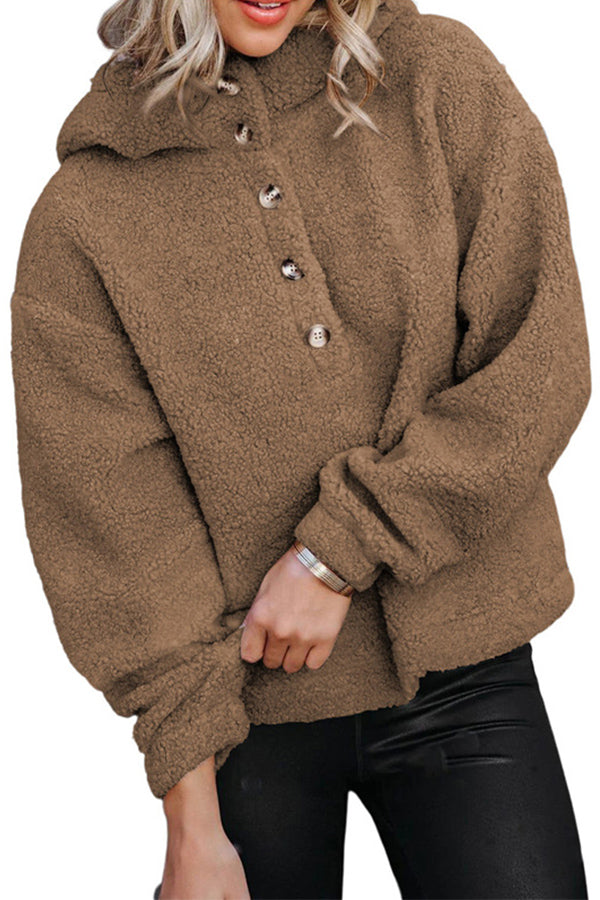 Fashionable Casual Long Sleeve Pullover Brown