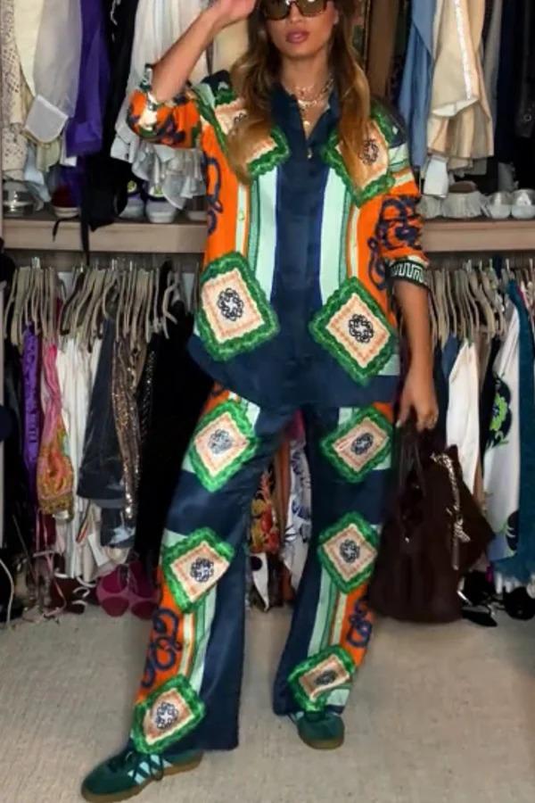 Ensemble deux pièces en satin festif à imprimé unique