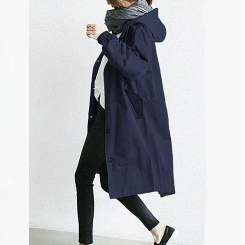 🔥Hot!Water Resistant Oversized Hooded Windbreaker Rain Jacket Blue