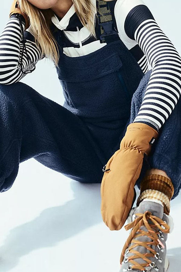 Outdoor Plush Solid Color Warm Women's Overalls