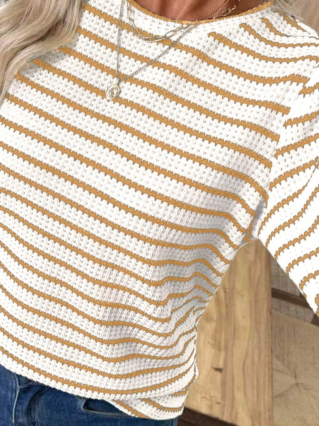 Textured Knit Long Sleeve – Soft Stretch Fit