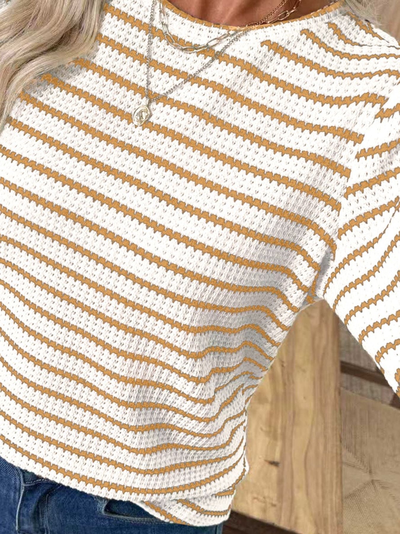 Textured Knit Long Sleeve – Soft Stretch Fit