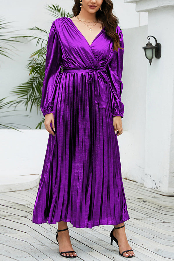 Elegant and sexy slim long sleeve evening dress Purple