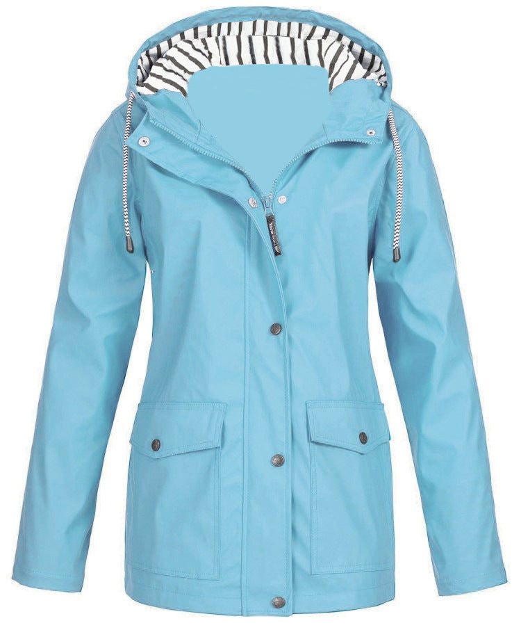 🔥HOT SALE 49% OFF🔥Women Waterproof And Windproof Jacket Sky Blue