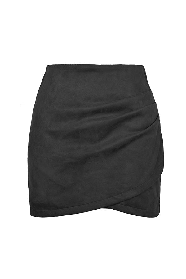 Autumn and winter pleated irregular zipper skirt 8