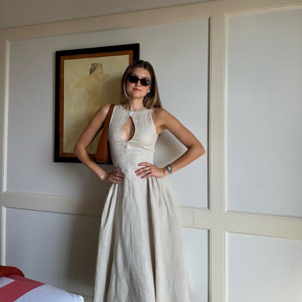 The Sorrento Structured Elegance Midi Dress
