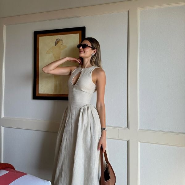 The Sorrento Structured Elegance Midi Dress
