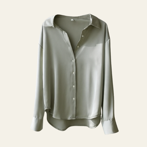 The Valencia Silk Blouse Grey
