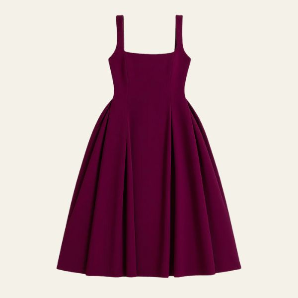 The Sorrento Structured Pleated Midi Dress