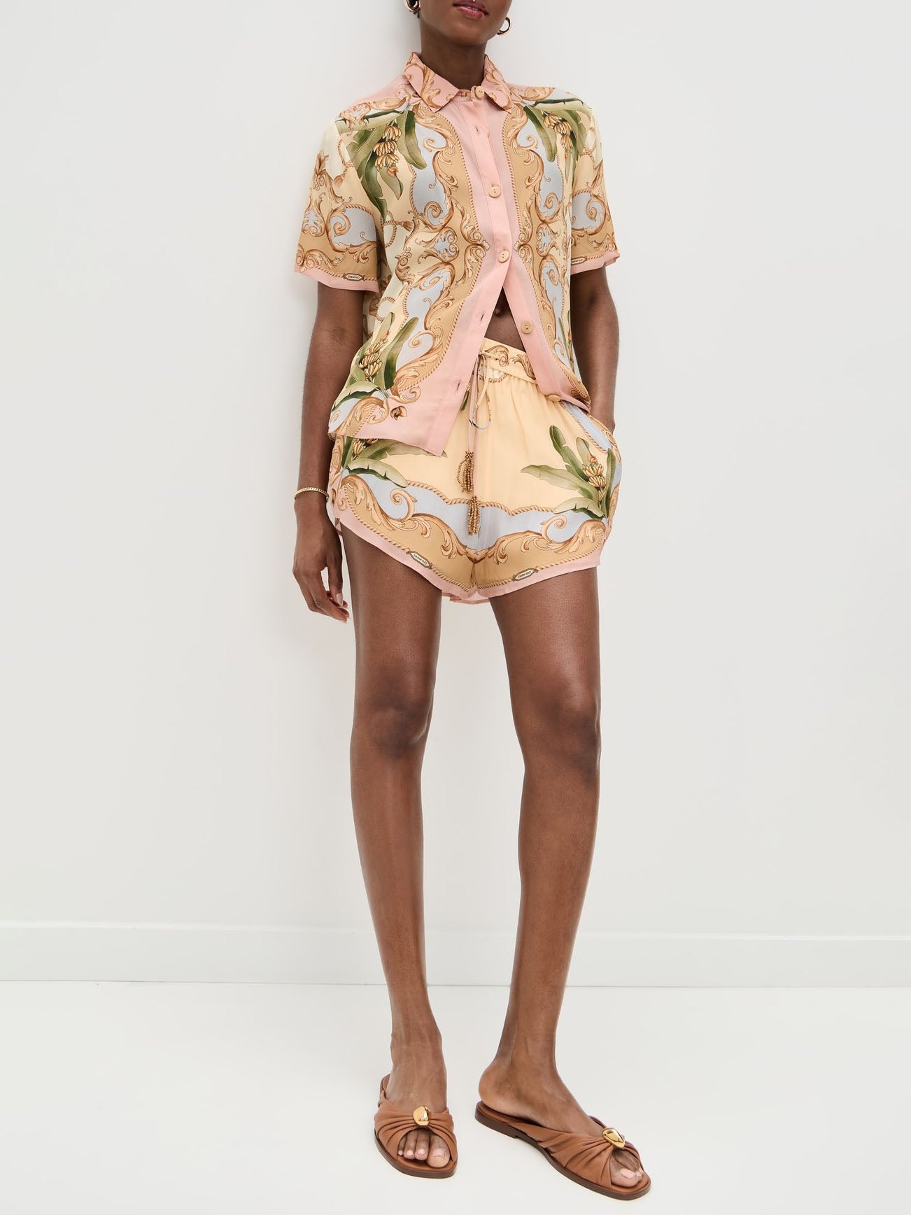 Ensemble deux pièces à imprimé kaléidoscope botanique rétro