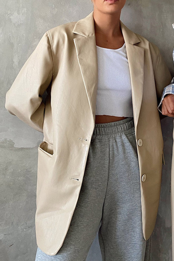 casual warm blazer White