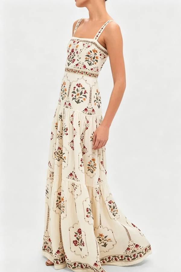Positano Vintage Floral Cami Maxi Dress