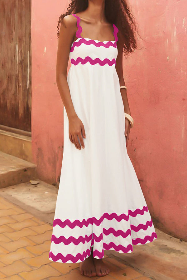 Slim vacation skirt, high-end suspender dress Pink