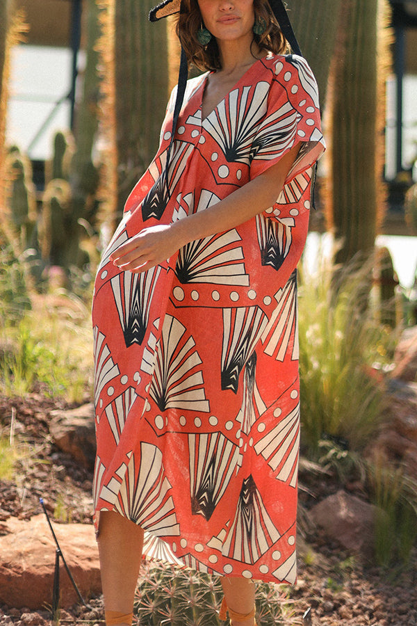 Papyrus Kimono Sleeve Tunic Dress Pink F