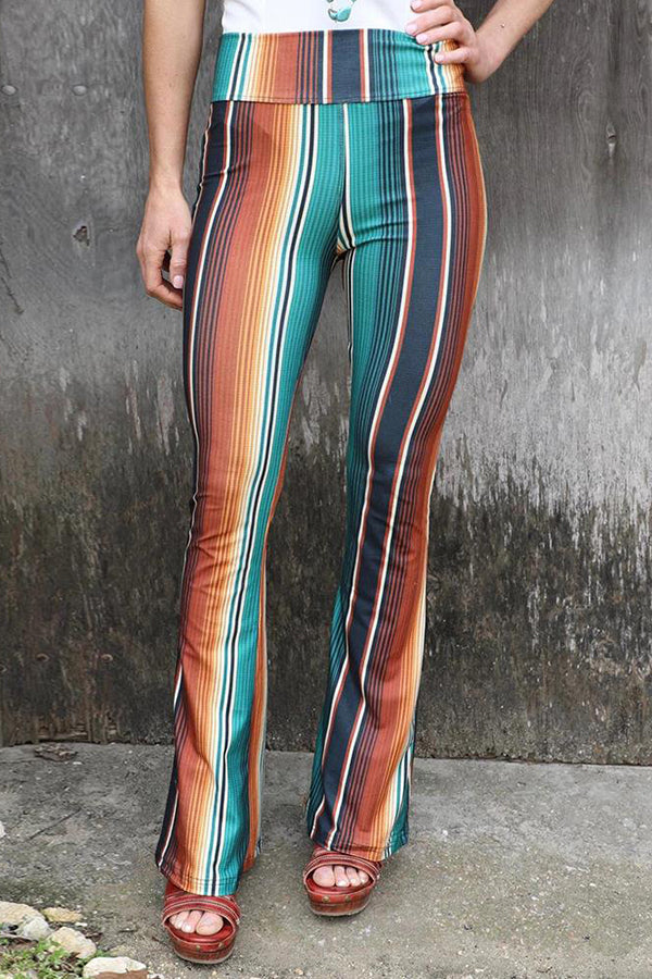 Fashion Skinny High Waist Casual Pants Flared Pants multicolor