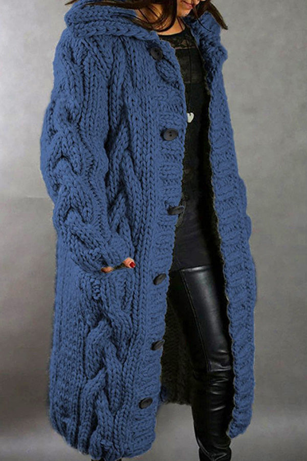 New cardigan large size sweater jacket Denim Blue
