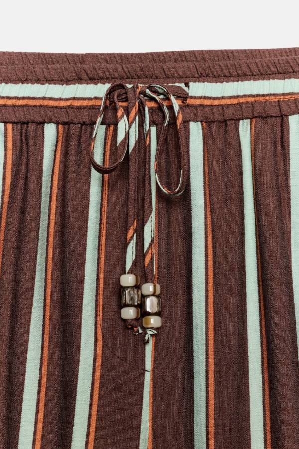 STRIPED WIDE-LEG TROUSERS