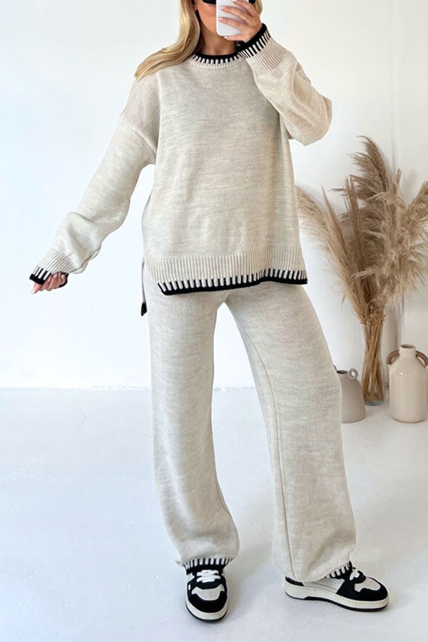 LAVINIA GREY KNITTED JUMPER AND TROUSERS