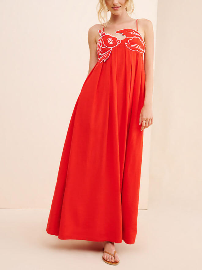 Exquisites, einzigartiges, modisches Midikleid mit fischförmigem Oberteil und Strumpfhaltern
