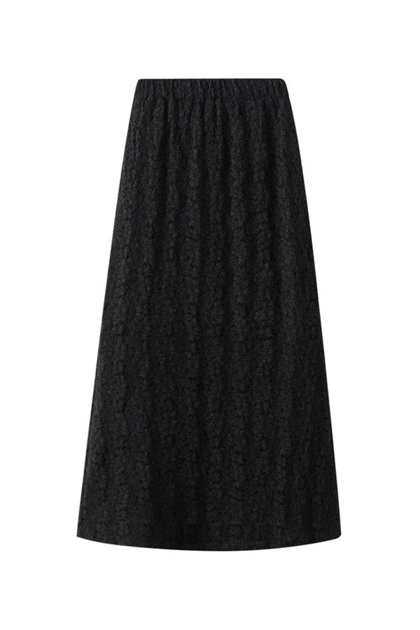 Lace skirt (thick velvet lining) Black one size