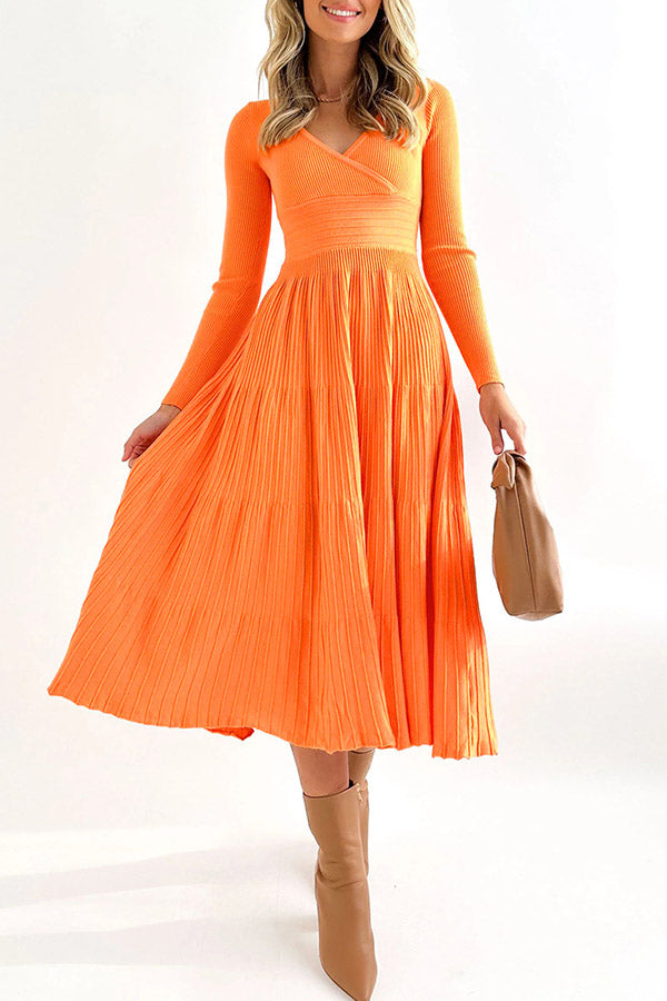 Irregular Ladies Solid Color Wool Knit Skirt Knitted Skirt Orange