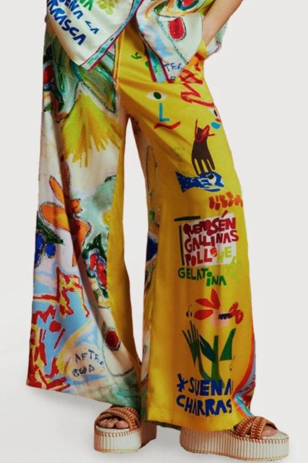 Ensemble de vacances en satin imprimé all-match