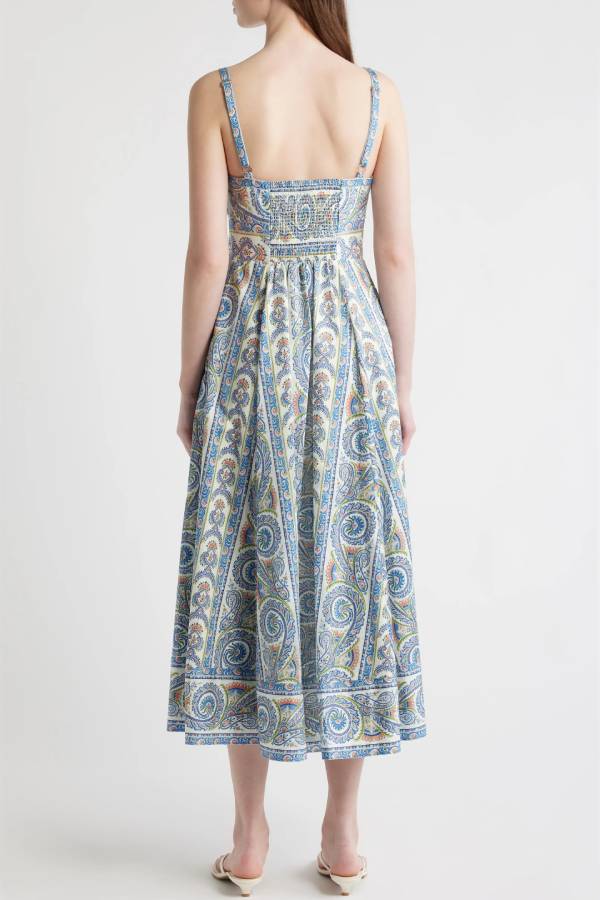 The Margot Stripe Fit & Flare Midi Dress