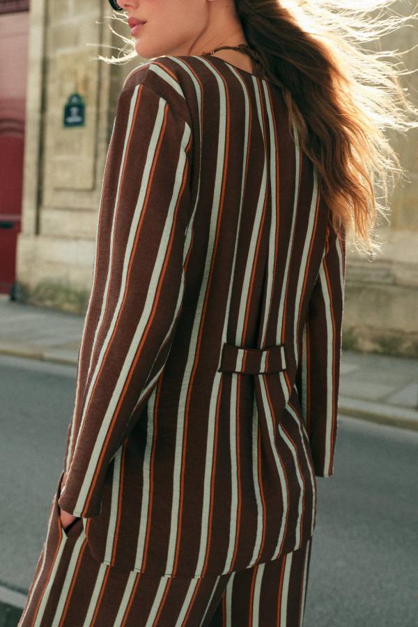 STRIPED WRAP JACKET
