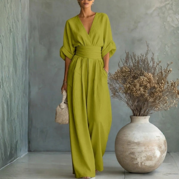 The Capri Wide-Leg Linen Jumpsuit