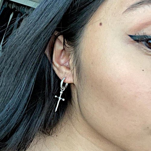 CZ Sword Earrings