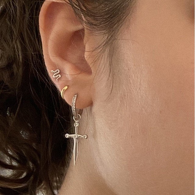 CZ Sword Earrings