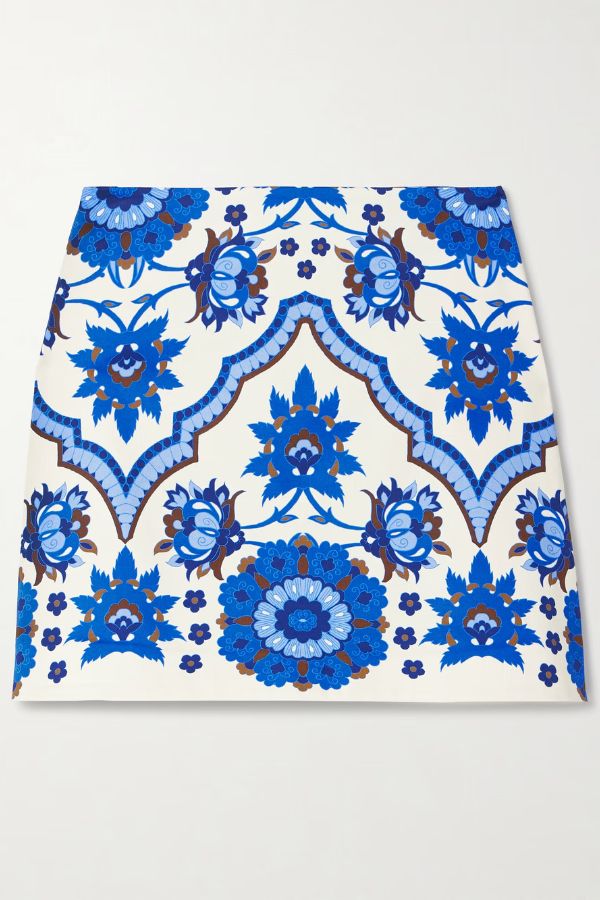 Unique Printed Round Neck Sleeveless Top and Casual Mini Skirt Set