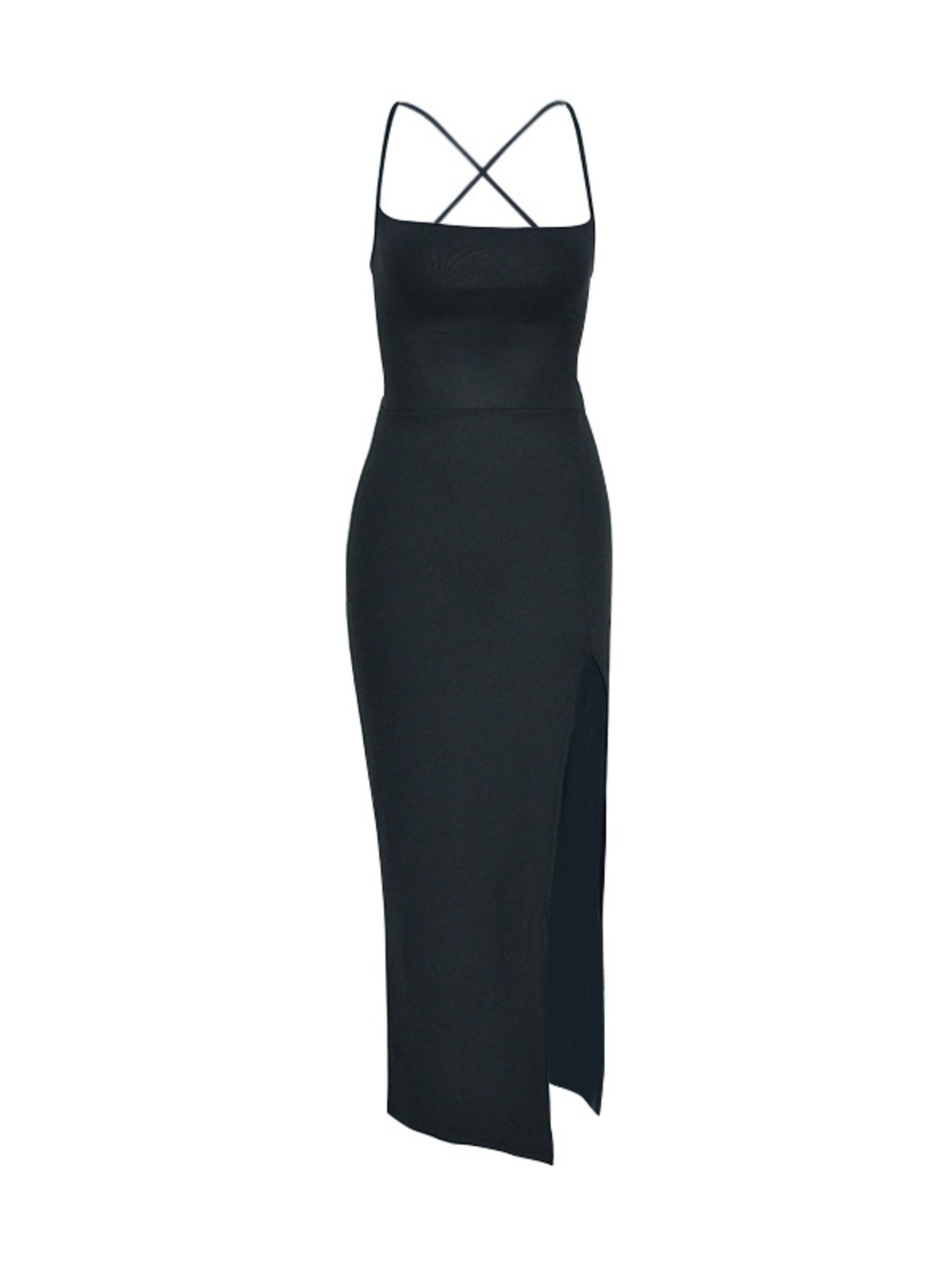 Sculpt Tie-Up Bodycon Dress – High Slit Edition