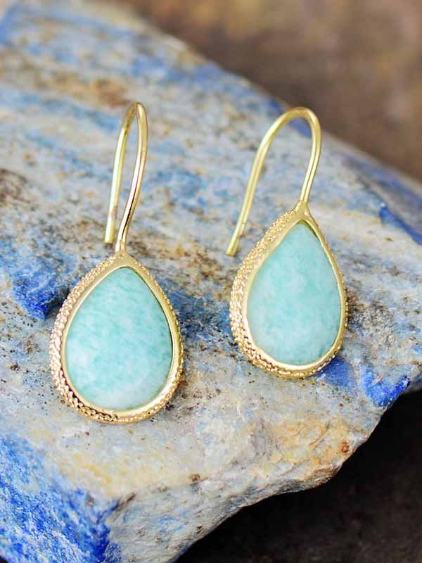 Yuriyawi' Amazonite Drop Earrings Blue one size
