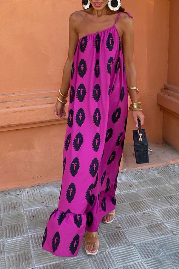 Round Neck Half Sleeve Long Solid Color Casual Cotton Linen Dress rose