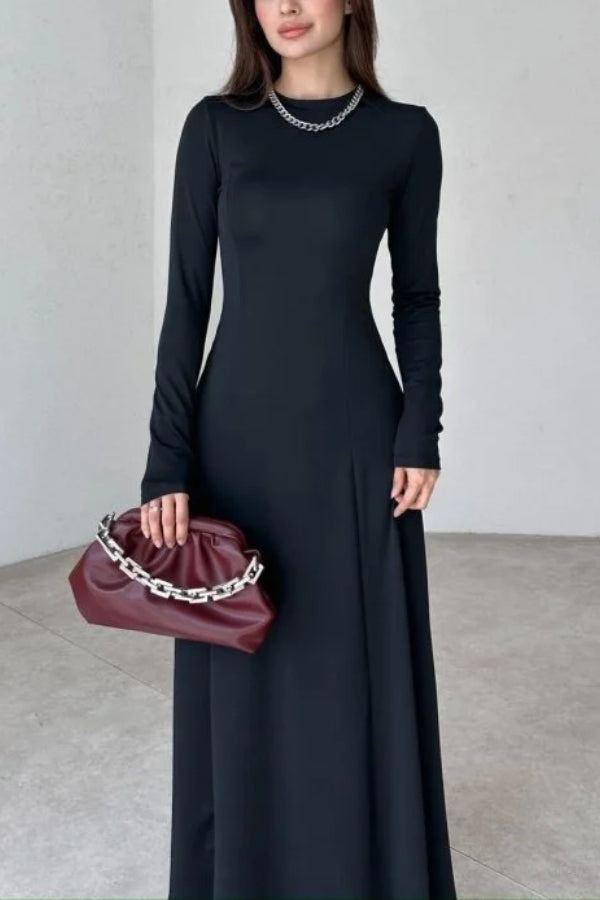 Black Elastic Maxi Dress