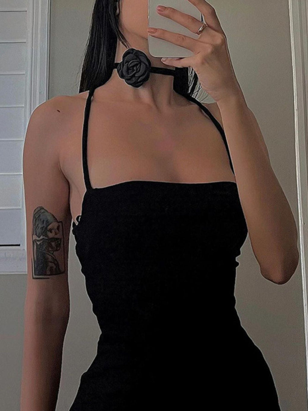 Sculpt Tie-Up Bodycon Dress – High Slit Edition