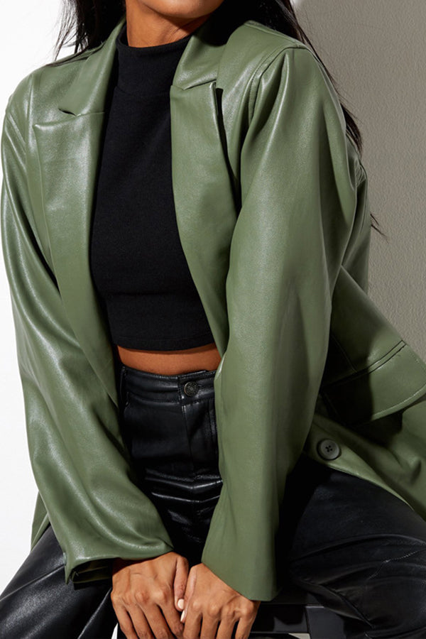 casual warm blazer Green