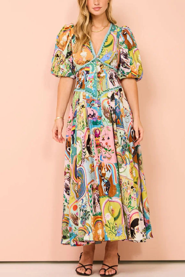 Midi Dress In Multi As shown