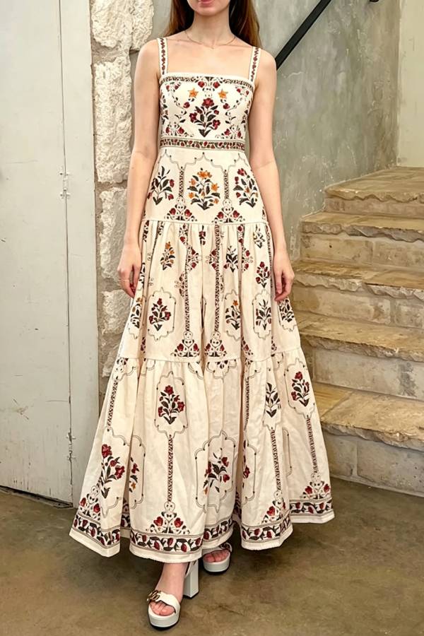 Positano Vintage Floral Cami Maxi Dress