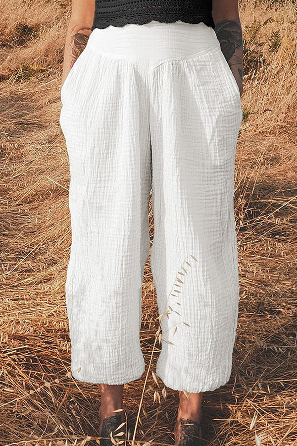 Loose wide leg trousers with leggings and sports trousers White
