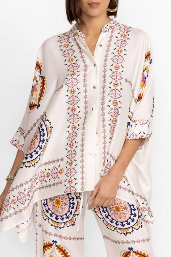 Fashion Positioning Print Shirt & Pants Two-piece Set