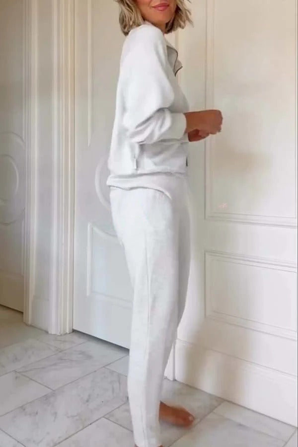 Ensemble sweat-shirt ample à manches longues et taille élastique avec poches Lissett 