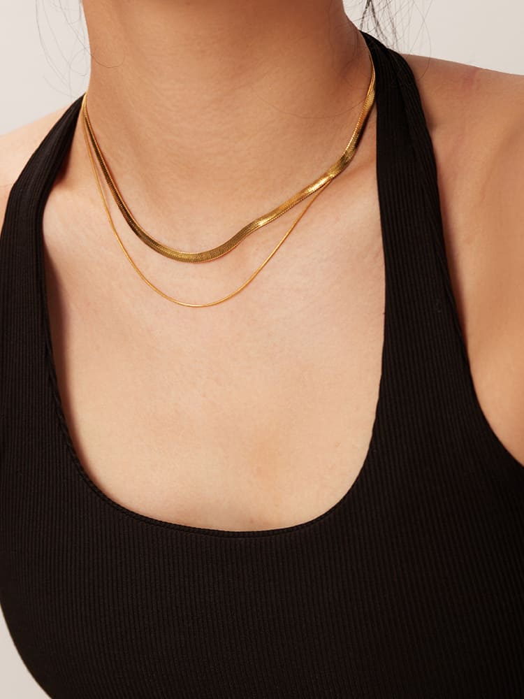 Snake Chain Necklace Gold one size