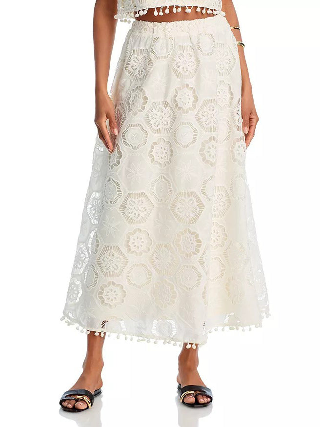 Exquisite Temperament Hollow Lace Skirt