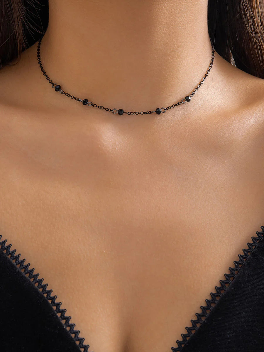 Gothic Minimalist Necklace Black one size