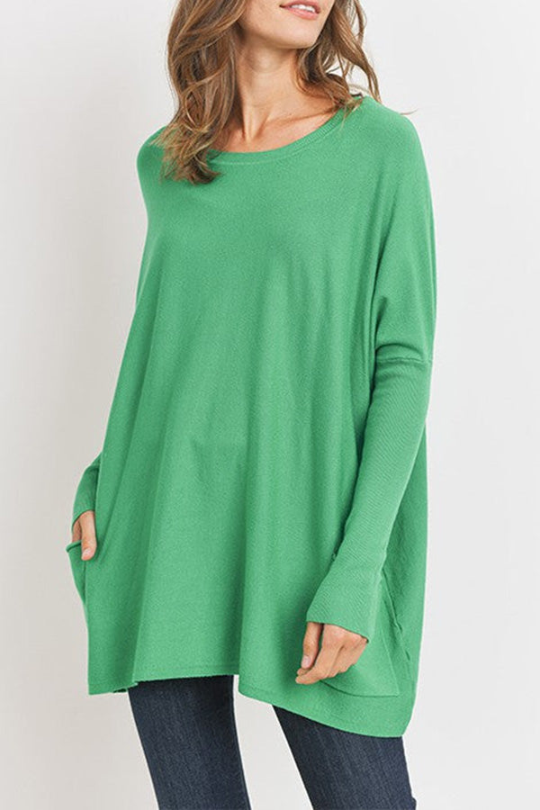BOYFRIEND POCKET SWEATER Green
