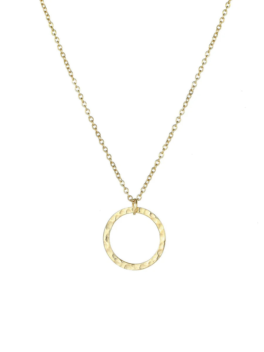 LUXE Organic Open Circle Necklace Gold one size